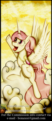 Size: 1137x2658 | Tagged: safe, artist:bonaxor, character:princess celestia, species:alicorn, species:pony, cloud, female, flying, pink-mane celestia, solo, younger