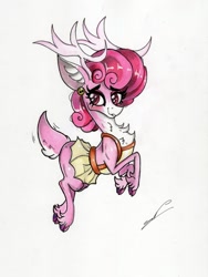 Size: 1280x1703 | Tagged: safe, artist:luxiwind, character:bori, species:deer, species:reindeer, episode:best gift ever, g4, my little pony: friendship is magic, clothing, cute, fanart, female, solo, traditional art