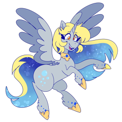 Size: 500x500 | Tagged: safe, artist:cubbybatdoodles, character:derpy hooves, species:alicorn, species:pony, g4, alicornified, best princess, derpicorn, ditzy doo, female, jewelry, mare, race swap, rearing, regalia, simple background, smiling, solo, transparent background, unshorn fetlocks