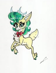 Size: 1280x1666 | Tagged: safe, artist:luxiwind, character:alice, species:deer, species:reindeer, episode:best gift ever, g4, my little pony: friendship is magic, fanart, female, solo, traditional art
