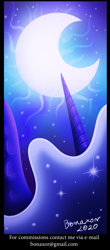 Size: 1175x2660 | Tagged: safe, artist:bonaxor, character:princess luna, species:alicorn, species:pony, bookmark, crescent moon, face not visible, female, moon, night, sky, solo, stars