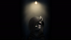 Size: 1920x1080 | Tagged: safe, artist:ventious, edit, character:marble pie, depression, female, lightbulb, lonely inky, solo, wallpaper, wallpaper edit