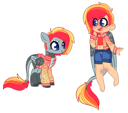 Size: 4500x4000 | Tagged: source needed, safe, artist:crazysketch101, oc, oc only, oc:crazy looncrest, species:human, species:pegasus, species:pony, clothing, humanized, simple background, solo, tailed humanization, transparent background, winged humanization, wings