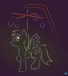 Size: 616x690 | Tagged: safe, artist:quint-t-w, character:derpy hooves, species:pegasus, species:pony, newbie artist training grounds, atg 2020, bubble, female, gradient background, hanging, minimalist, mobile, modern art, solo