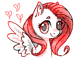 Size: 256x192 | Tagged: safe, artist:amphoera, character:fluttershy, species:pegasus, species:pony, animated, barely animated, cute, duochrome, female, flipnote studio, heart, limited palette, looking at you, offset, shyabetes, simple background, solo, white background