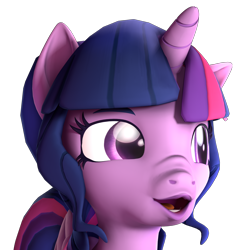 Size: 2160x2160 | Tagged: safe, artist:imafutureguitarhero, character:twilight sparkle, character:twilight sparkle (scitwi), species:alicorn, species:eqg human, species:pony, 3d, :o, colored eyebrows, colored eyelashes, cute, emote, female, floppy ears, high res, horn, mare, meme, nose wrinkle, open mouth, pog, revamped ponies, scitwilicorn, simple background, solo, source filmmaker, transparent background, twiabetes, wings