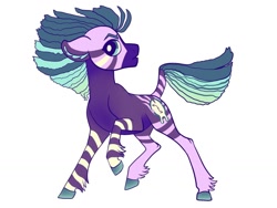 Size: 1024x768 | Tagged: safe, artist:loryska, oc, oc only, parent:starlight glimmer, parent:zecora, species:zony, hybrid, magical lesbian spawn, offspring, parents:starcora, simple background, solo, white background