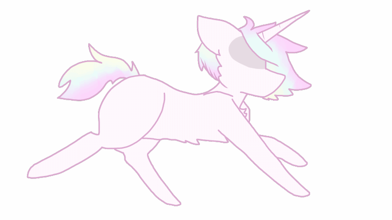 Size: 800x450 | Tagged: safe, artist:shinningblossom12, oc, oc only, oc:sugar, species:pony, species:unicorn, animated, gif, horn, running, simple background, solo, unicorn oc, white background