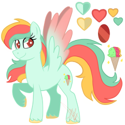 Size: 2000x2000 | Tagged: safe, artist:chelseawest, oc, oc:rainbow sherbet, species:pegasus, species:pony, colored wings, colored wingtips, female, high res, mare, simple background, solo, transparent background