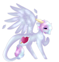 Size: 1312x1369 | Tagged: safe, artist:shinningblossom12, oc, oc only, species:demon pony, species:pony, black sclera, demon, female, frown, horns, leonine tail, mare, original species, raised hoof, simple background, solo, transparent background