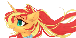 Size: 1800x900 | Tagged: safe, artist:vird-gi, character:sunset shimmer, species:pony, species:unicorn, clothing, cute, female, mare, scarf, shimmerbetes, simple background, white background