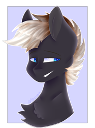 Size: 994x1329 | Tagged: safe, artist:shinningblossom12, oc, oc only, species:earth pony, species:pony, g4, bust, chest fluff, earth pony oc, simple background, smiling, solo, transparent background