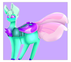 Size: 1621x1419 | Tagged: safe, artist:shinningblossom12, oc, oc only, species:changeling, species:reformed changeling, g4, changedling oc, changeling oc, chest fluff, solo, speedpaint available