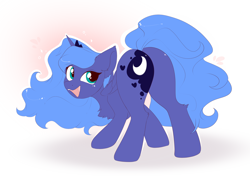Size: 3500x2500 | Tagged: safe, artist:kebchach, character:princess luna, species:alicorn, species:pony, g4, butt, chest fluff, ear fluff, female, high res, leg fluff, mare, moonbutt, open mouth, plot, s1 luna, solo