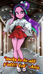 Size: 652x1119 | Tagged: safe, alternate version, artist:charliexe, character:aria blaze, species:human, g4, my little pony:equestria girls, clothing, female, legs, shoes, shrine, skirt, socks, thighs, y'all