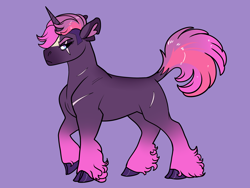 Size: 2800x2100 | Tagged: safe, artist:loryska, oc, parent:king sombra, parent:tempest shadow, parents:sombrest, species:pony, species:unicorn, g4, cloven hooves, female, mare, offspring, solo