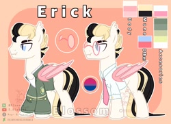 Size: 2108x1528 | Tagged: safe, artist:shinningblossom12, base used, oc, oc only, species:bat pony, species:pony, g4, bat pony oc, bat wings, bisexual pride flag, clothing, duo, glasses, necktie, pride, pride flag, wings
