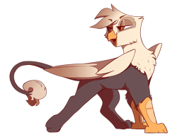 Size: 2320x1800 | Tagged: safe, artist:crimmharmony, oc, oc only, oc:grudge, species:griffon, g4, female, griffon oc, simple background, solo, standing, transparent background