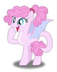 Size: 1042x1318 | Tagged: safe, artist:elementbases, artist:purplepotato04, base used, oc, oc only, parent:pinkie pie, parent:spike, parents:pinkiespike, species:dracony, species:dragon, species:pony, g4, female, hybrid, interspecies offspring, offspring, simple background, solo, transparent background