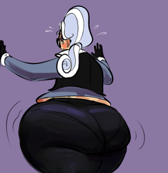 Size: 647x665 | Tagged: safe, artist:ross irving, character:hoity toity, species:human, ass, blushing, humanized, plot