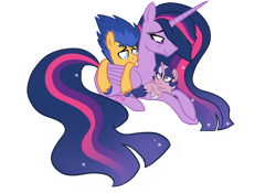Size: 2388x1668 | Tagged: safe, artist:chelseawest, character:flash sentry, character:twilight sparkle, character:twilight sparkle (alicorn), oc, oc:velvet sky, parent:flash sentry, parent:twilight sparkle, parents:flashlight, species:alicorn, species:pony, ship:flashlight, episode:the last problem, g4, my little pony: friendship is magic, baby, baby pony, female, lying down, male, offspring, princess twilight 2.0, prone, shipping, simple background, straight, transparent background