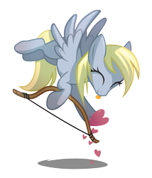 Size: 1593x1865 | Tagged: safe, artist:wicklesmack, character:derpy hooves, species:pegasus, species:pony, bow (weapon), cupid, female, mare, weapon