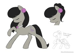 Size: 900x650 | Tagged: safe, artist:jdan-s, character:octavia melody, alternate hairstyle, eyes closed, female, flower in hair, pretty, raised hoof, solo