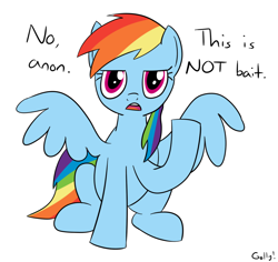 Size: 900x850 | Tagged: safe, artist:rapidstrike, character:rainbow dash, meta, reaction image, this is bait