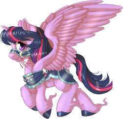 Size: 1134x1094 | Tagged: safe, artist:kittehkatbar, character:twilight sparkle, character:twilight sparkle (alicorn), species:alicorn, species:pony, bridle, colored hooves, cute, female, harness, leg fluff, looking at you, mare, saddle, simple background, solo, spread wings, transparent background, trotting, unshorn fetlocks, wings