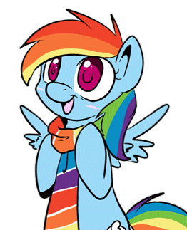 Size: 262x323 | Tagged: safe, artist:ianpo, artist:lustrous-dreams, character:rainbow dash, species:pegasus, species:pony, animated, clothing, cute, dashabetes, female, hnnng, mare, open mouth, scarf, simple background, smiling, weapons-grade cute, white background, winter outfit