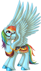 Size: 976x1680 | Tagged: safe, artist:kittehkatbar, character:rainbow dash, species:pegasus, species:pony, bridle, colored hooves, cute, female, looking up, mare, saddle, simple background, solo, spread wings, transparent background, unshorn fetlocks, wings