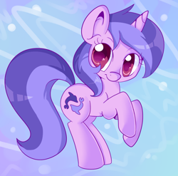 Size: 850x840 | Tagged: safe, artist:lustrous-dreams, character:sea swirl, species:pony, species:unicorn, abstract background, background pony, cute, female, mare, rearing, seadorable, solo