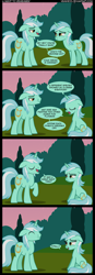 Size: 1059x3026 | Tagged: safe, artist:veggie55, character:lyra heartstrings, species:pony, species:unicorn, episode:a canterlot wedding, g4, my little pony: friendship is magic, comic, duo, guyra, rule 63