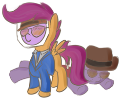 Size: 569x455 | Tagged: safe, artist:tggeko, character:scootaloo, species:pegasus, species:pony, ask, crossover, ponyville replies, sniper, spy, team fortress 2, tumblr