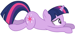 Size: 7400x3400 | Tagged: safe, artist:yanoda, character:twilight sparkle, character:twilight sparkle (unicorn), species:pony, species:unicorn, episode:games ponies play, g4, my little pony: friendship is magic, female, mare, prone, simple background, solo, stretching, transparent background, vector