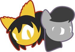 Size: 1100x770 | Tagged: safe, artist:fuzon-s, character:octavia melody, crossover, duo, honey the cat, logo, simple background, sonic the hedgehog (series), style emulation, transparent background