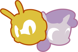 Size: 1100x744 | Tagged: safe, artist:fuzon-s, character:sweetie belle, charmy bee, crossover, duo, logo, simple background, sonic the hedgehog (series), style emulation, transparent background