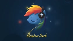 Size: 1920x1080 | Tagged: safe, artist:bluedrg19, character:rainbow dash, species:pony, female, headphones, profile, solo, wallpaper