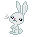 Size: 32x37 | Tagged: safe, artist:deathpwny, character:angel bunny, desktop ponies, angelbetes, animated, cute, pixel art, simple background, transparent background