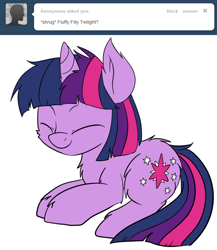 Size: 650x749 | Tagged: safe, artist:lustrous-dreams, character:twilight sparkle, ask filly twilight, ask, chest fluff, cute, filly, filly twilight sparkle, fluffy, foal, smiling