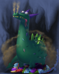 Size: 1579x2000 | Tagged: safe, artist:deathpwny, character:crackle, species:dragon, solo