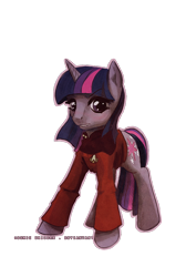 Size: 560x832 | Tagged: safe, artist:cosmicunicorn, character:twilight sparkle, female, solo, star trek