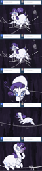 Size: 1186x4760 | Tagged: safe, artist:otterlore, character:derpy hooves, character:rarity, :<, :>, :o, :t, ask, blushing, cave, comic, cute, drider, eating, female, floppy ears, heart, insect, looking up, monster pony, original species, outofworkderpy, pixelblast, puffy cheeks, question mark, smiling, solo, species swap, spider, spider web, spiderpony, spiderponyrarity, tumblr, wat, wide eyes, wings