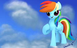 Size: 2000x1250 | Tagged: safe, artist:deathpwny, character:rainbow dash, 3d, blender, female, solo