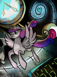 Size: 500x667 | Tagged: safe, artist:blindcoyote, character:princess cadance, 30 minute art challenge, doctor who, swapped cutie marks, time lady, time lord