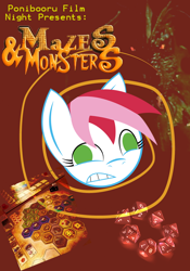 Size: 700x1000 | Tagged: safe, artist:daisyhead, oc, oc only, oc:flicker, mazes and monsters, ponibooru film night, solo