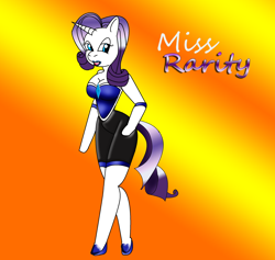 Size: 1690x1600 | Tagged: safe, artist:odiz, character:rarity, species:anthro, species:plantigrade anthro, breasts, cleavage, female, solo, sonic the hedgehog (series), sonicified, style emulation