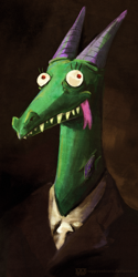 Size: 700x1395 | Tagged: safe, artist:cosmicunicorn, character:crackle, species:dragon, g4, bust, classy, clothing, fine art parody, forked tongue, john singer sargent, parody, photoshop, portrait, sir, solo, speedpaint, tongue out