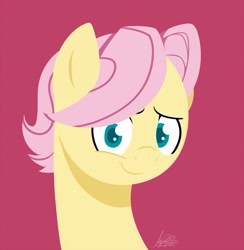 Size: 779x797 | Tagged: safe, artist:nolycs, character:fluttershy, species:pegasus, species:pony, bust, butterscotch, lineless, looking at you, male, portrait, rule 63, simple background, smiling, solo, stallion