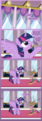 Size: 1050x3000 | Tagged: safe, artist:edowaado, character:spike, character:twilight sparkle, character:twilight sparkle (alicorn), species:alicorn, species:pony, ball and chain, clothing, comic, female, mare, noodle incident, prison outfit, prison stripes, spikeabuse, vector